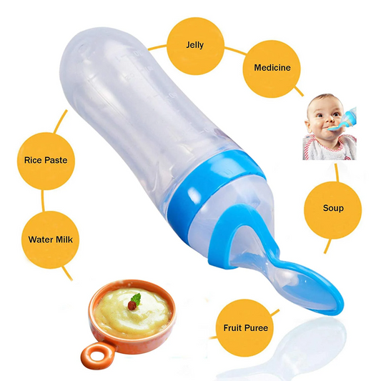 Baby Silicone Squeeze Spoon Feeder With Baby Fruit Pacifier and Baby Kneepad For Crawling Baby Feeders