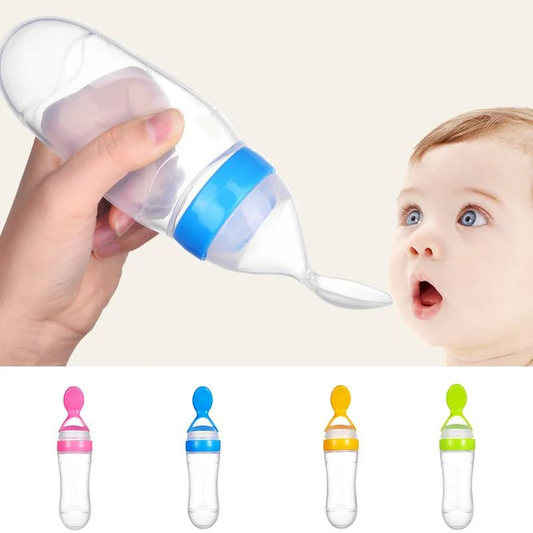 Baby Silicone Squeeze Spoon Feeder With Baby Fruit Pacifier and Baby Kneepad For Crawling Baby Feeders